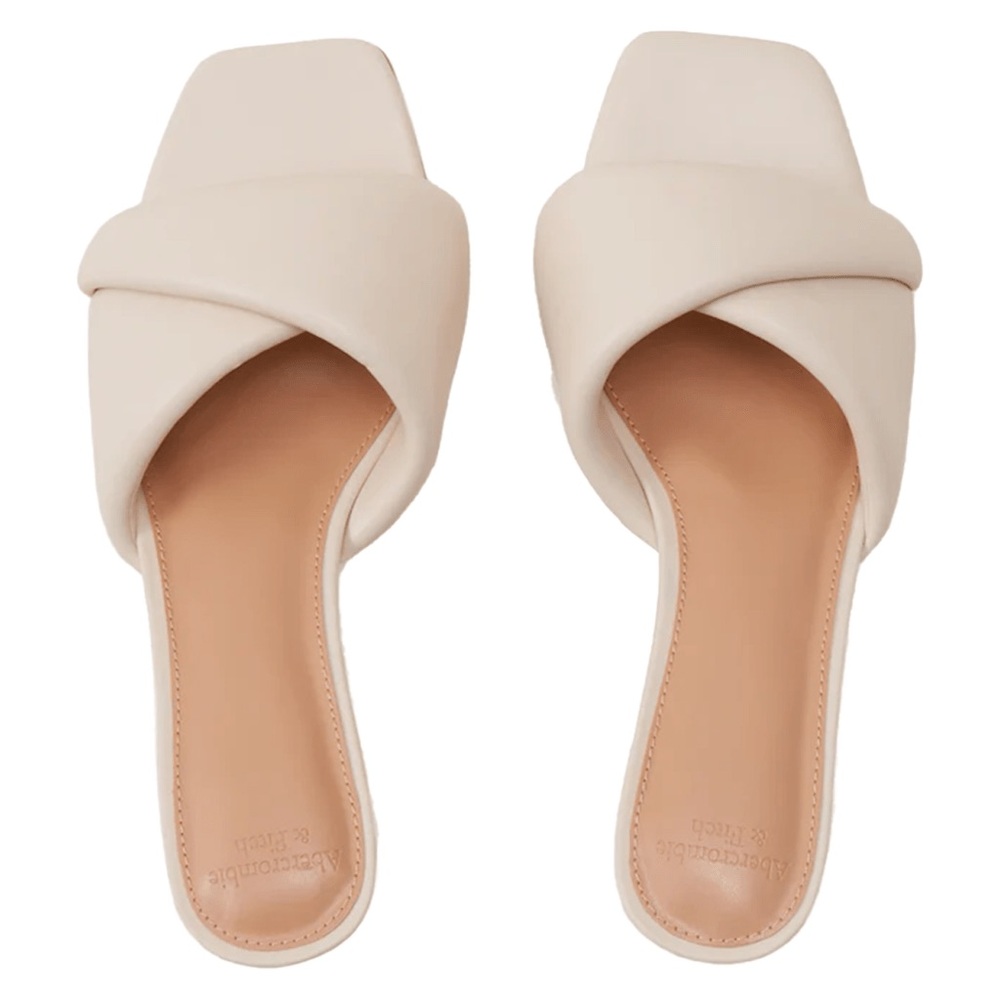 Women's Cream Slide Sandals